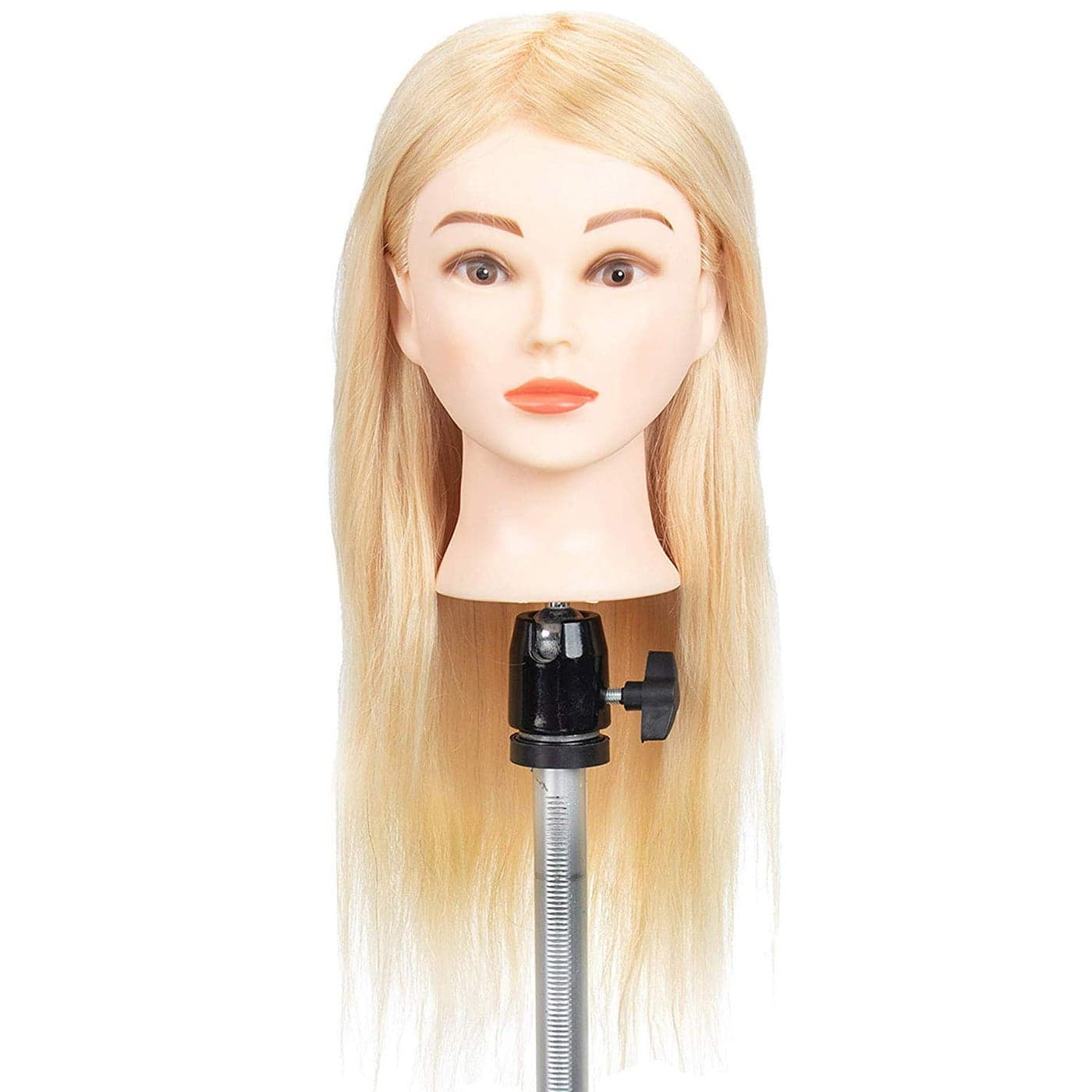 GEX 100 Human Hair Mannequin Head Blonde Training Practice Head for Styling Dying Cutting 613Blonde 20