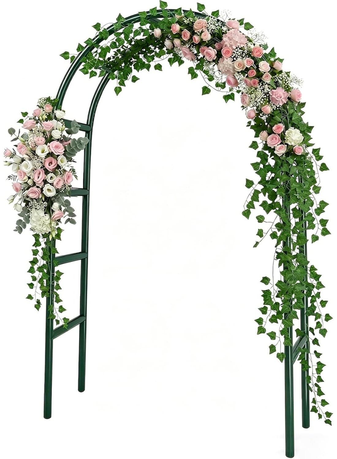 7.9Ft Metal Garden Arch Metal Pergola Arbor Feet High Garden Trellis for Climbing Plants, Outdoor Wedding Garden Arch Bridal Party Decoration Assemble Freely