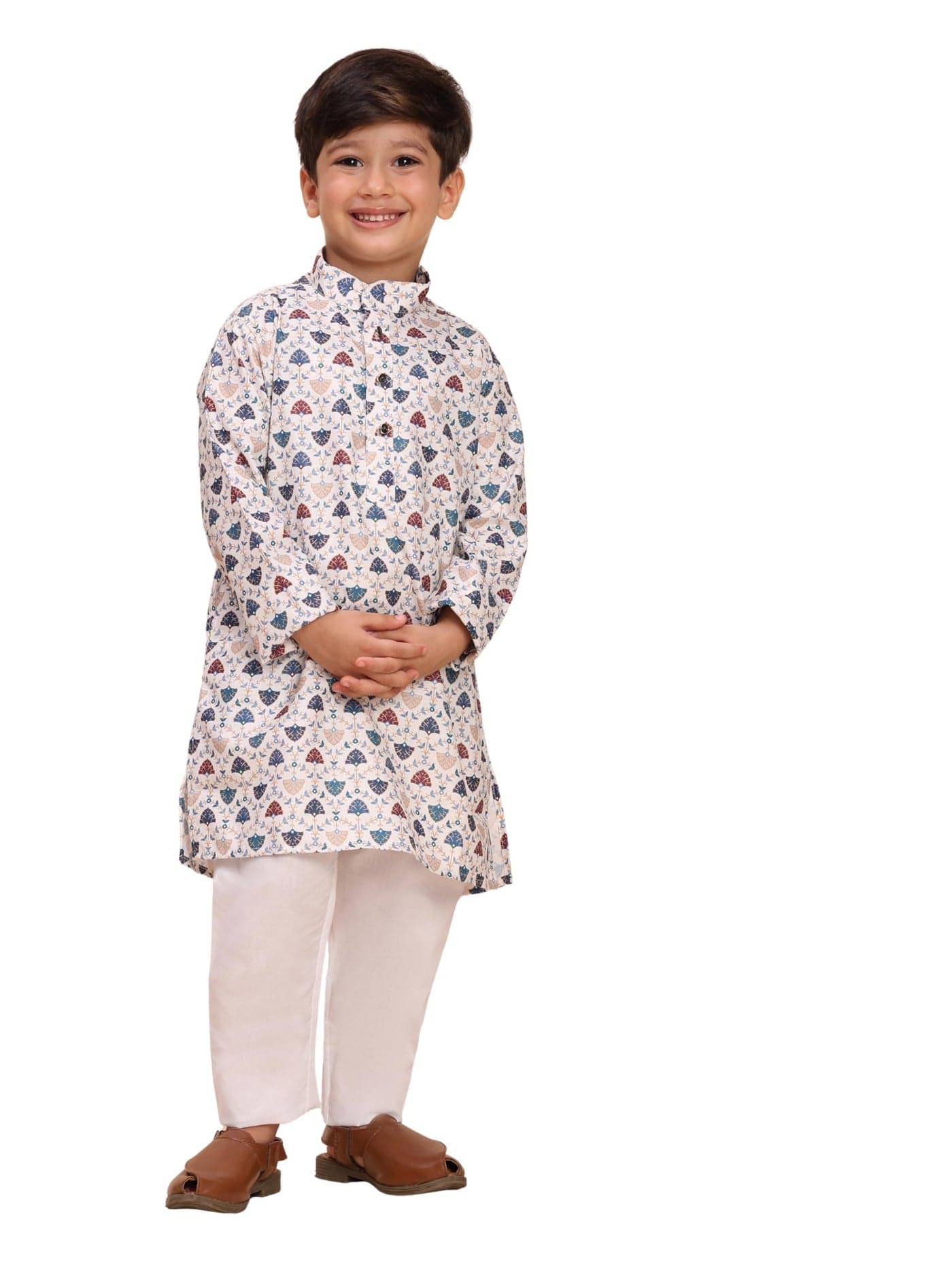 Pro-Ethic Style Developer Boys Heavy Cotton Printed Kurta and Pajama Set For Kid's Ethnic Wear (S-280), 1-2 years, Blue