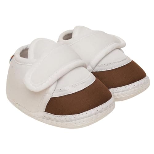 Neska Moda 6 To 12 Months Baby Boys & Baby Girls Cute Soft Cotton Pre-Walker Sports Booties (Brown)-BT4706