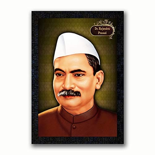 pnf Dr. Rajendra Prasad with Wooden Synthetic Frame Painting with Acrylic Sheet (Glass) Size 14 x 20 inch