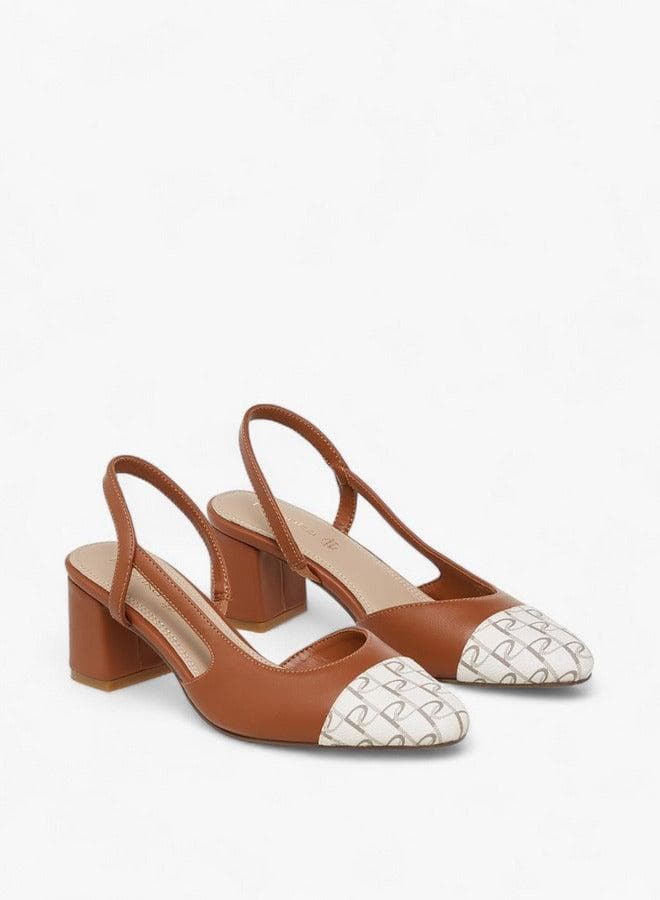 Printed Shoes with Block Heels