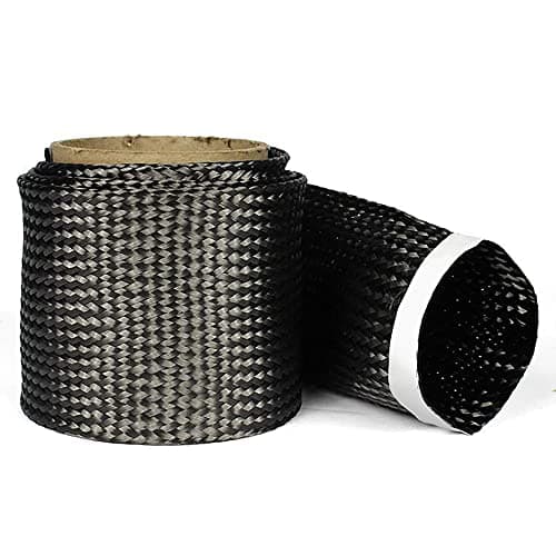 Fibre Glast Carbon Fiber Sleeve – Seamless Fabric Sleeving for Composites, Auto Parts, Boat Repairs, Oars, Hockey Sticks, Pipes, Tubes & Beams, Use with Epoxy Resin, 3 Foot Cloth Roll, Made in USA