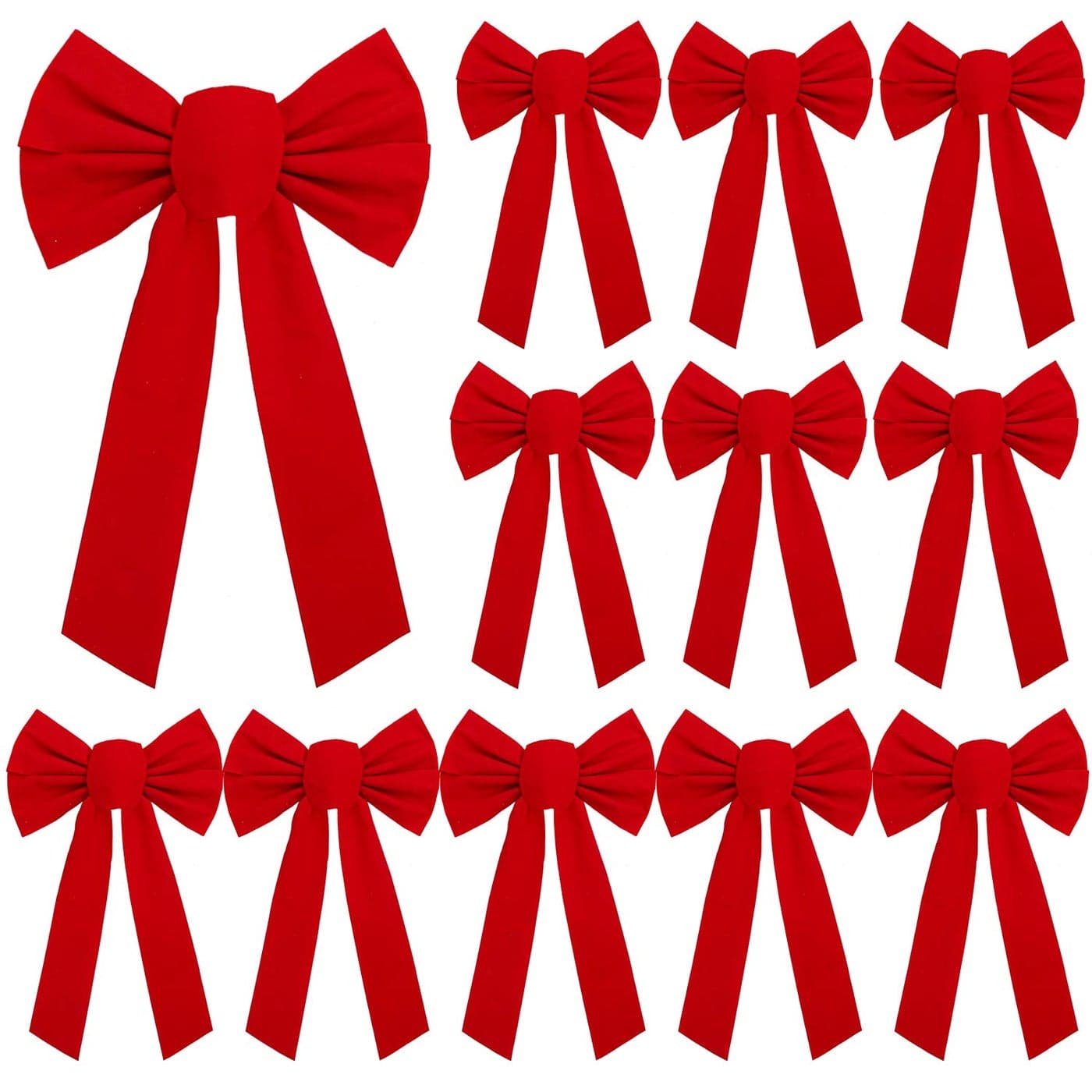 URATOT 12 Pack Red Velvet Christmas Bows 9 x 16 inches