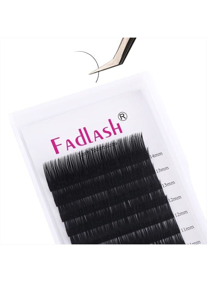 D Curl Lash Extensions 0.18 8-14mm Mixed Individual Lashes Premium Silk &Classic Lashes FADLASH Extensions Professional (0.18-D, Mix 8-14mm)