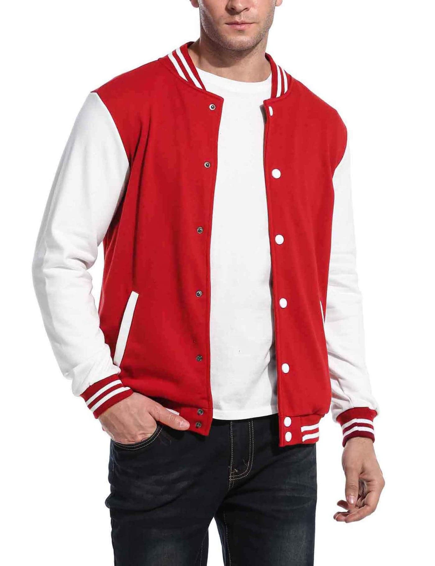 COOFANDY Men's College Varsity Jacket Lightweight Baseball Jackets Football Letterman Jacket