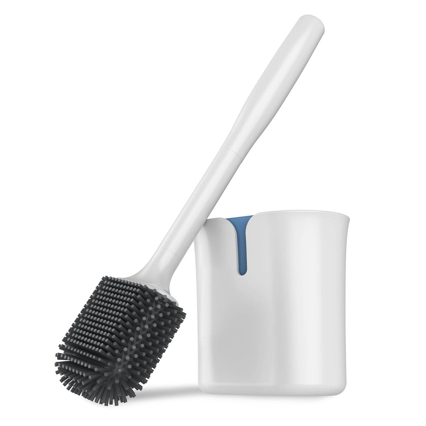 MRSIGA Toilet Bowl Brush and Holder Toilet Brush with Durable and Flexible TPR Bristles Wall Mounted Toilet Brush Cleaner for Bathroom Cleaning White 1 Pack