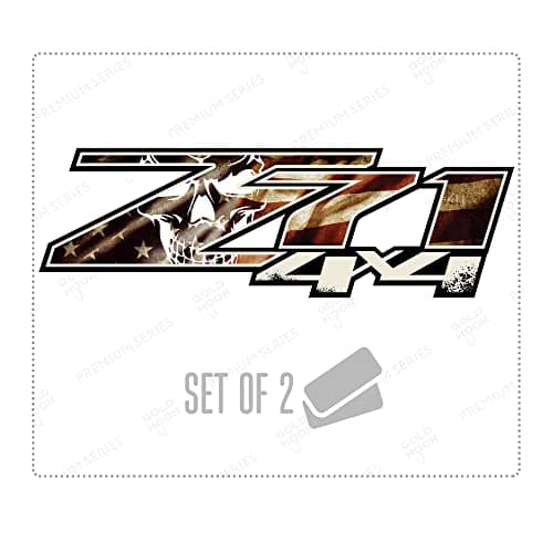 Chevy Silverado Z71 4x4 Decals Stickers (Dimensions 12.5" x 4") - F (2007-2013) Bed Side 1500 2500 HD (Set of 2) (Flag Gloss (Premium Series))