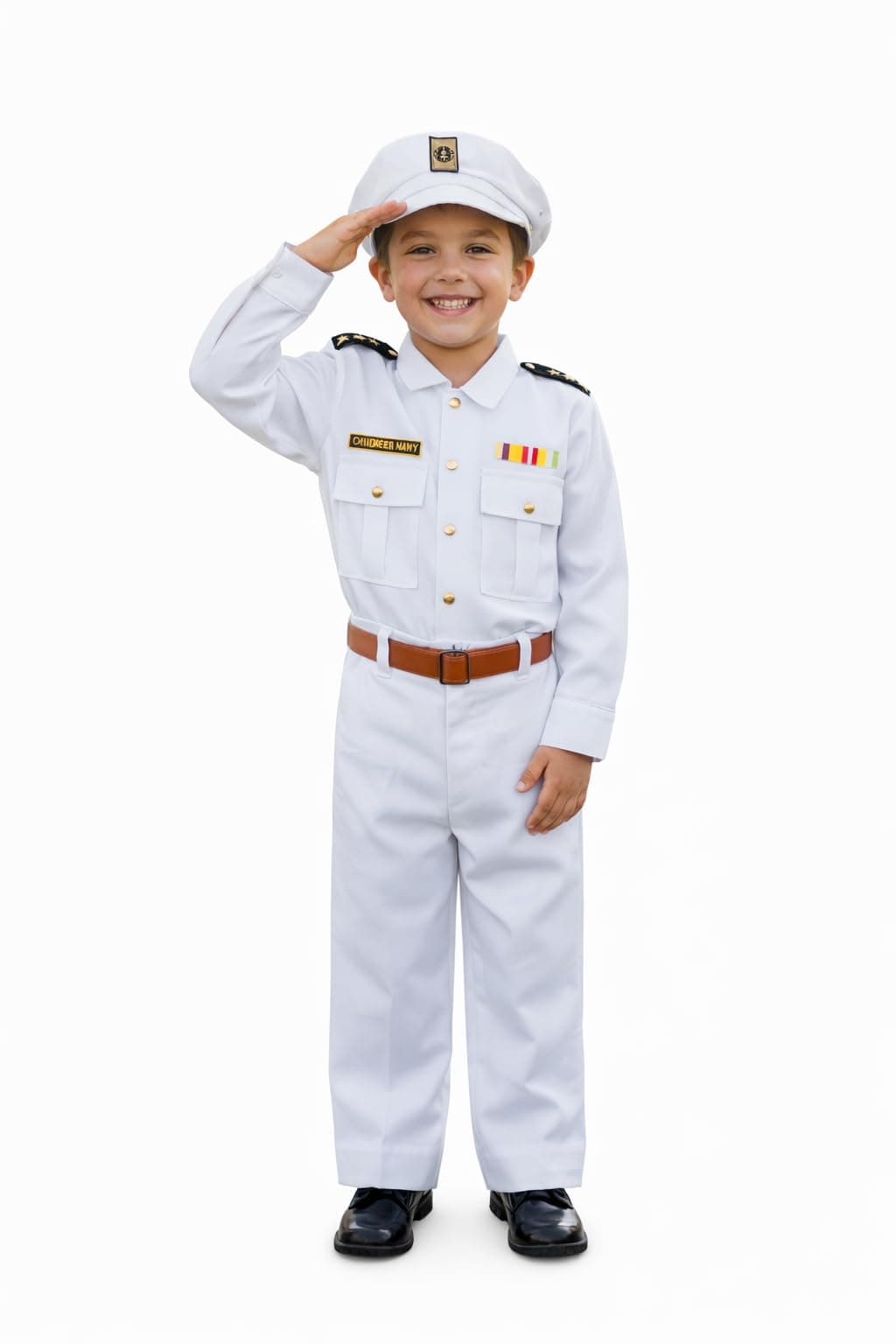YUPPIN Community Helper Uniform Costume for Kids | Role Play pilot, Traffic police, Navy Fancy Dress for School Functions & Theme Parties (Navy, 4-6 years)