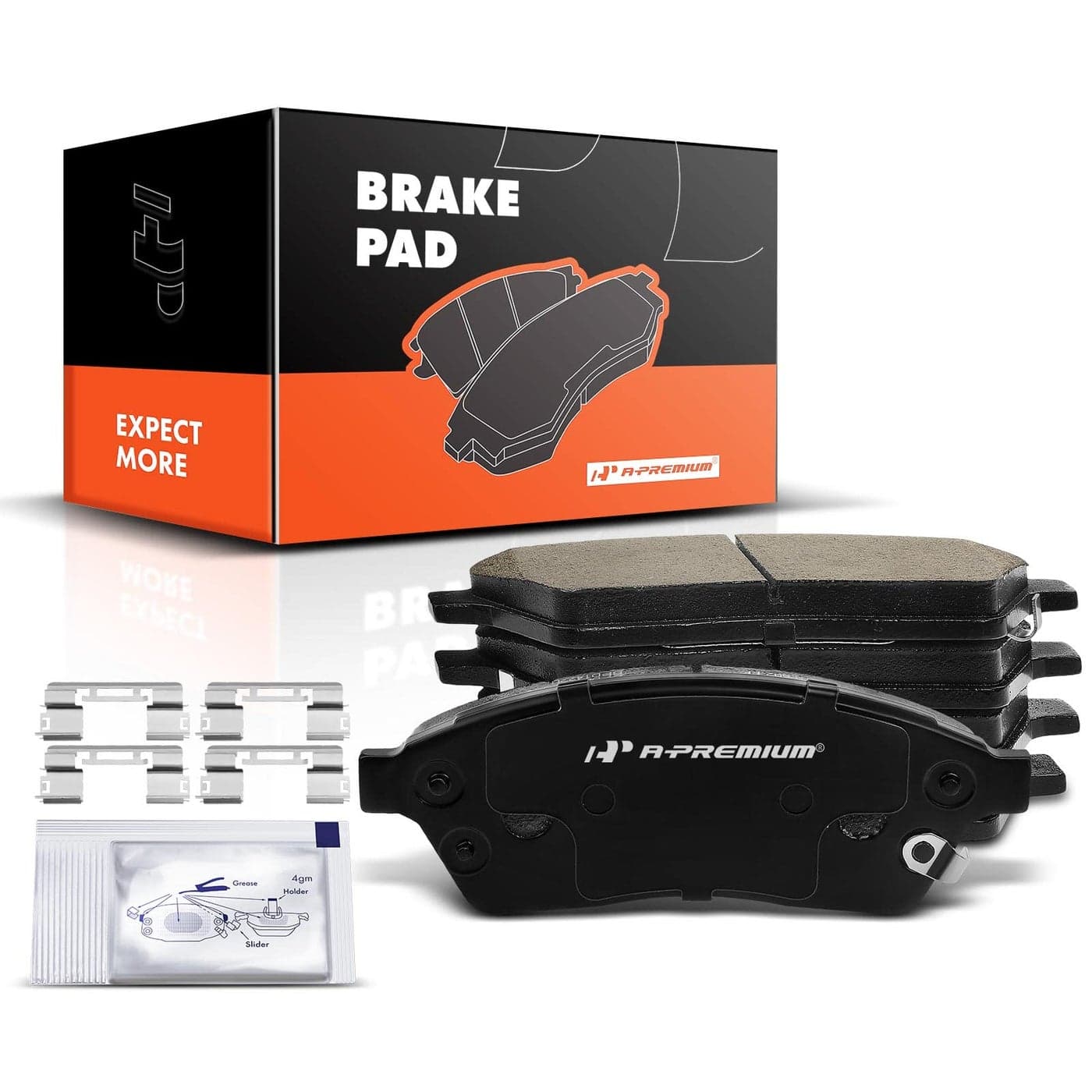 APremium Front Ceramic Disc Brake Pads Set Compatible with Select Cadillac and Saab Models SRX 20102016 94X 2011 with Hardware 4 Pcs