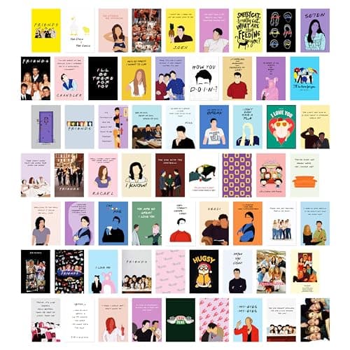 Rousrie Paper Friends Collection Wall Collage Kit (Pack Of 63) Aesthetic Posters Collection Wall Posters Unique Decor Posters For Room Decoration