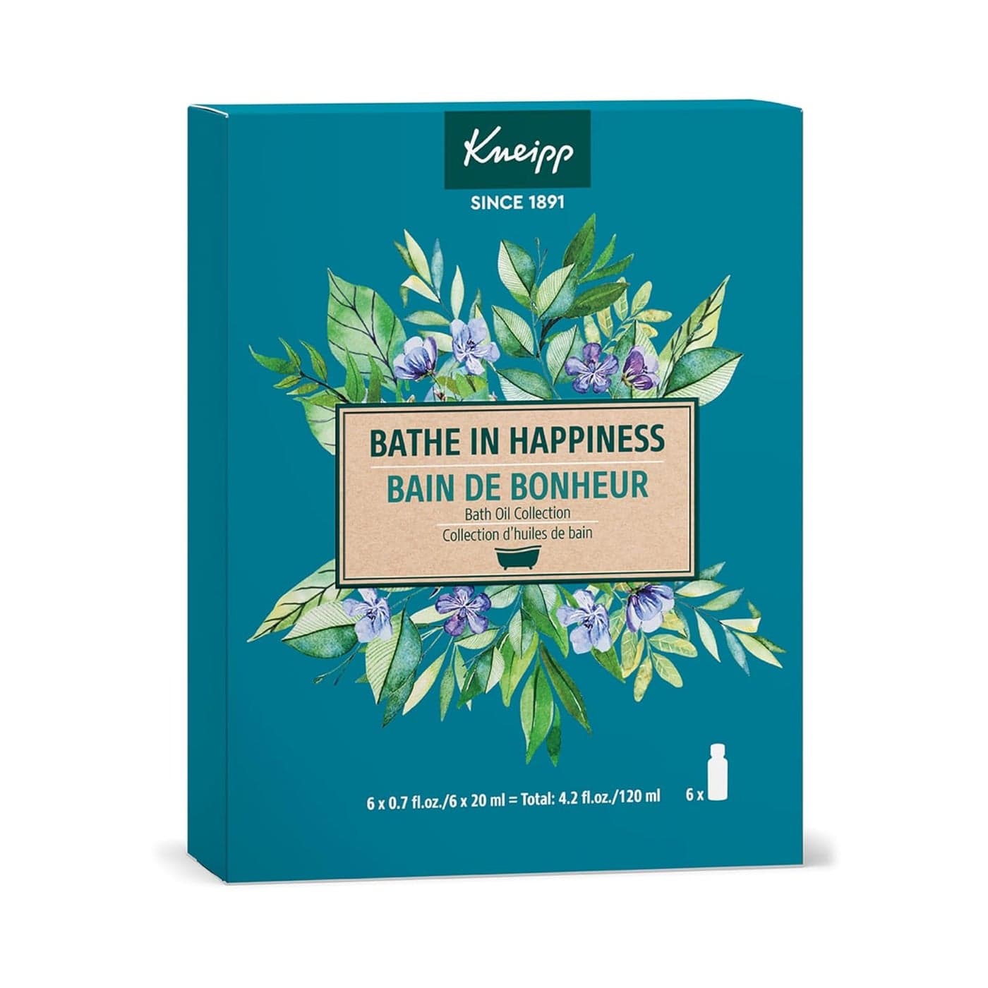 Kneipp Bathe in Happiness 6Piece Bath Oil Set 067 Per Bottle 6 Total Ideal for Trial Travel One Bottle Delivers Up to Two Baths