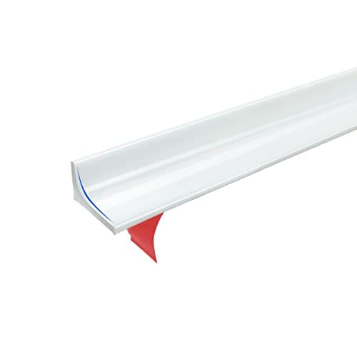 KLYWUN 39-inch Shower Threshold Water Dam, Keep Water In Shower or Countertop Dry, Apply Toapply To Countertop, Shower, Bathroom, Bathtub Self Adhesive Caulk Seal Strip Edge (White)