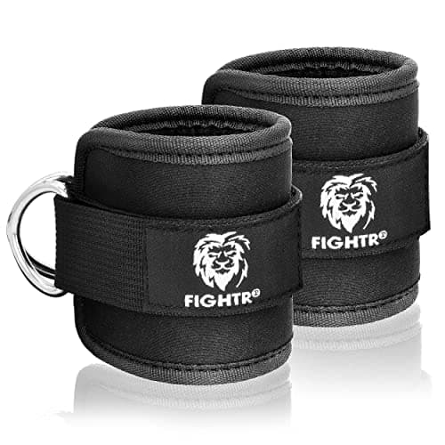 FIGHTR Ankle Strap Padded for Cable Machine 2 Pieces Leg Cuffs for Women and Men