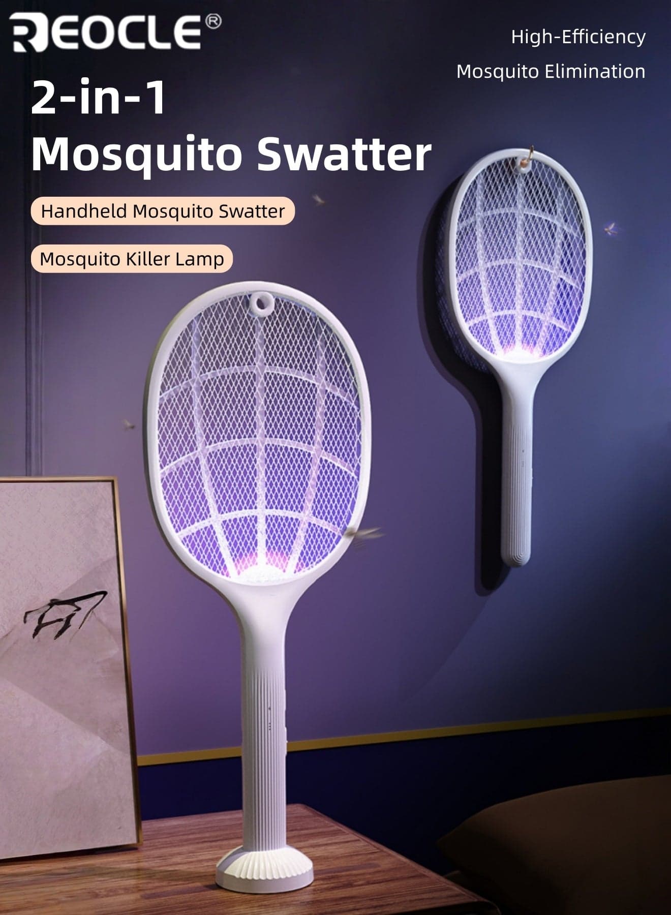 USB Rechargeable Fly Swatter with Powerful Mosquito Elimination and PP Material Design Electric Insect Killer with Low Voltage Operation for Home Office Dorm Use