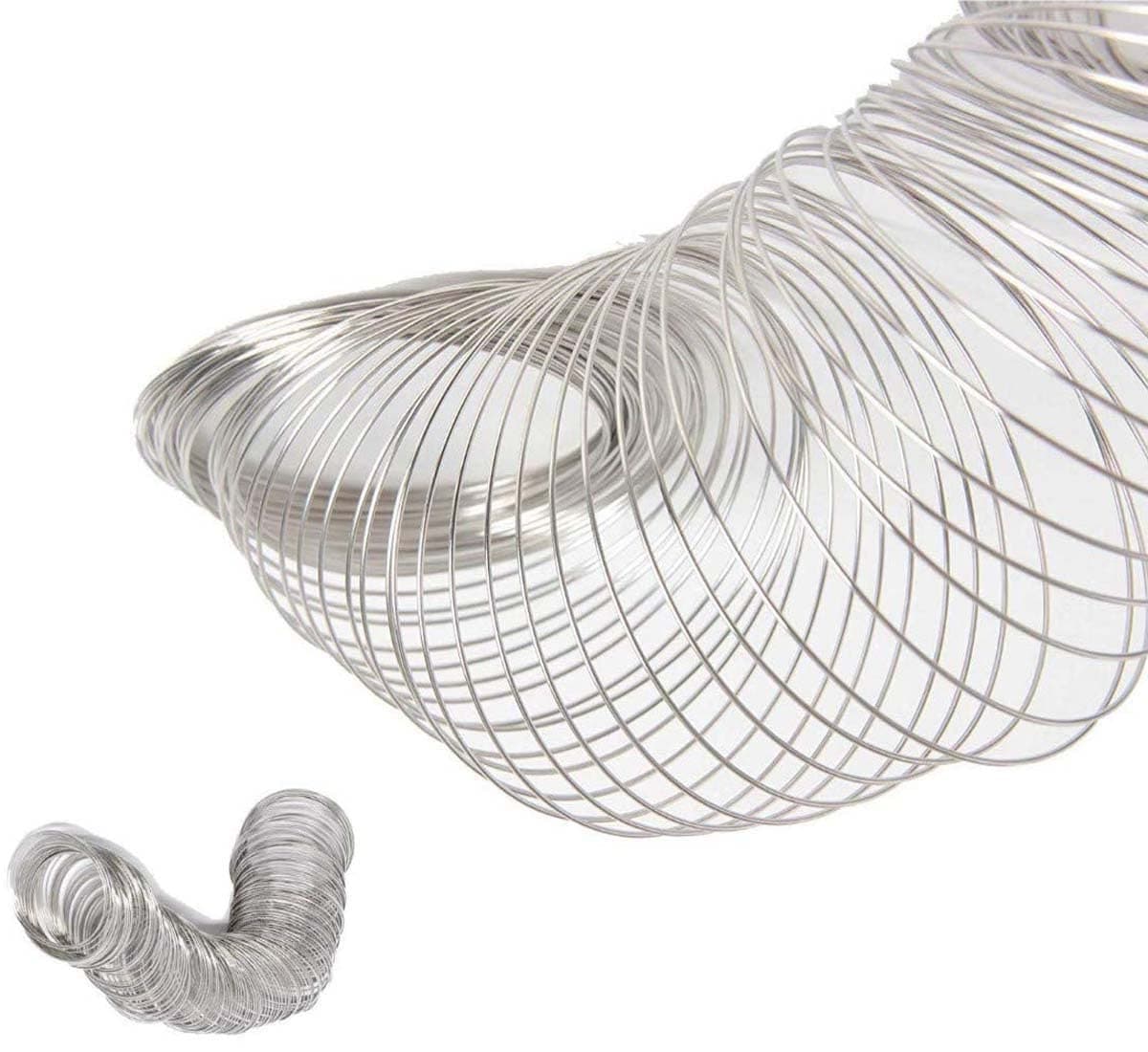 DIY Crafts 500x Silver Jewelry Wire Silver Tone Only Memory Beading Wire Bracelet Rigid Steel for Wire Wrap Make Jewellery Bracelet Jeweller 500x Silver