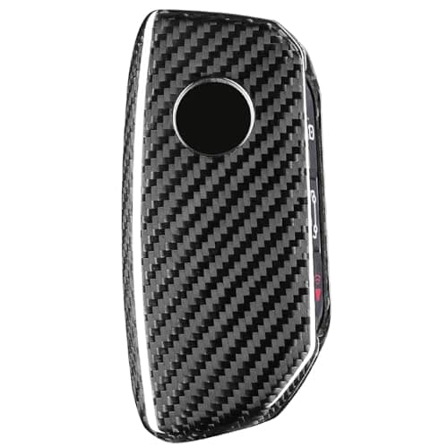 T-carbon Key Fob Cover Compatible with BMW, Real Glass Fiber Key Fob Protector Compatible with BMW 7 Series, i5 i7 iX X1 X5 X6 X7 XM Remote Control Key Accessories 2023-2025(Silver Black)
