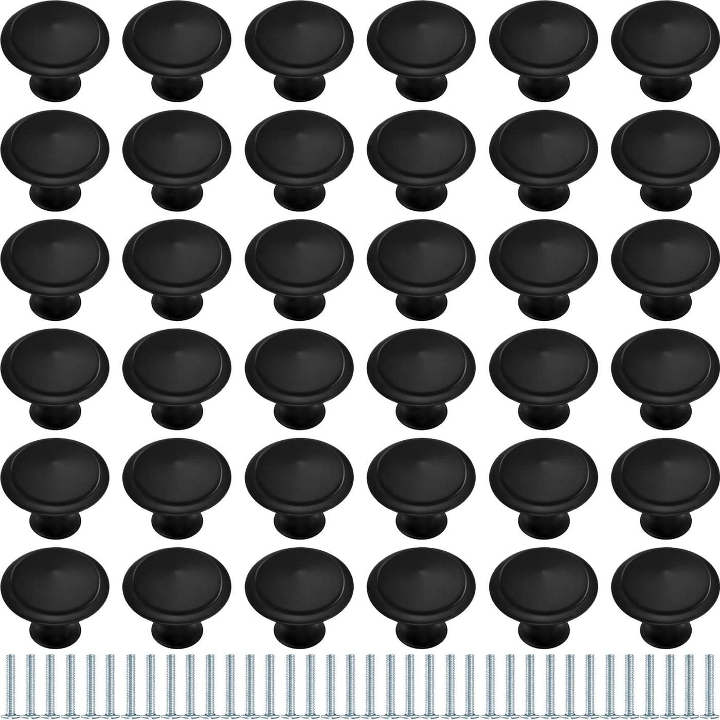 Ripeng 36 Pcs Round Cabinet Knobs Kitchen Drawer Knobs for Hardware Drawer Handles with Screws for Bedroom Furniture 12 Inch
