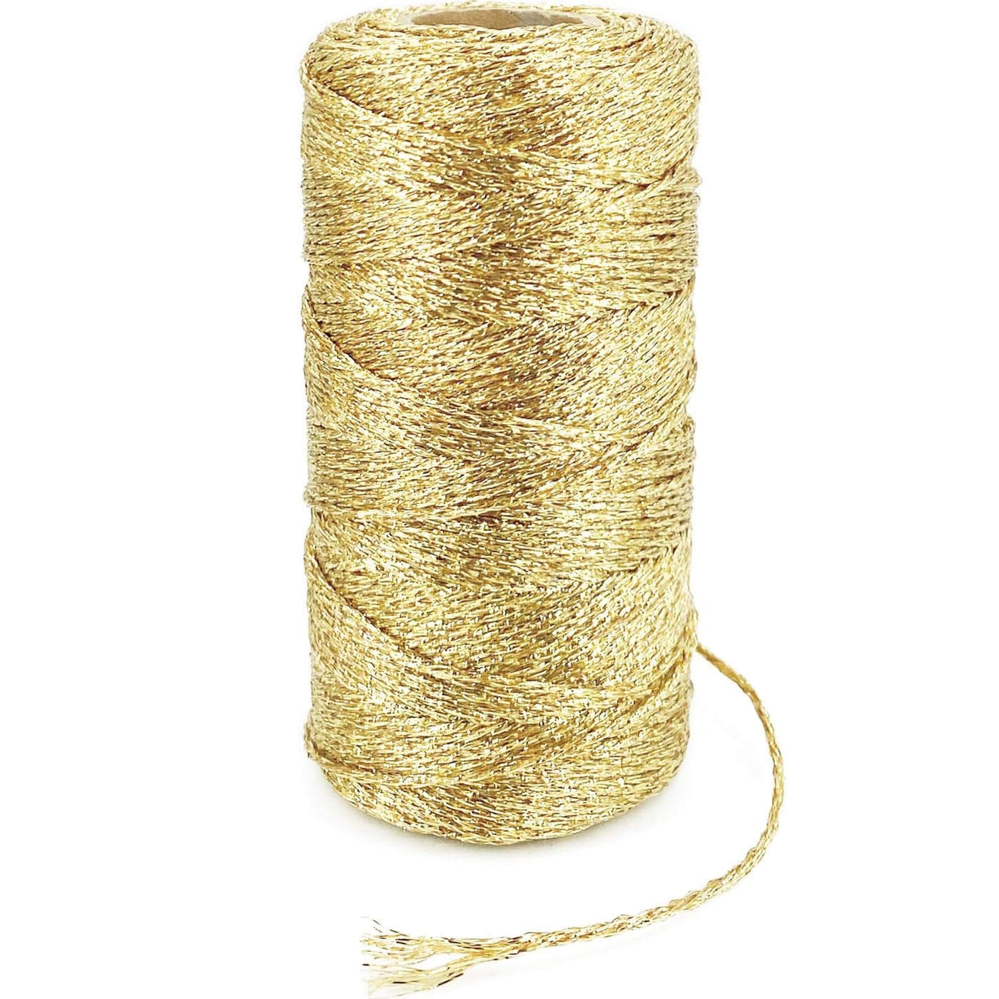 Leecogo 110Yards328Feet Gold String Twine for DIY Crafts Metallic Bakers Twine Yarn Wrapping Party Home Decoration