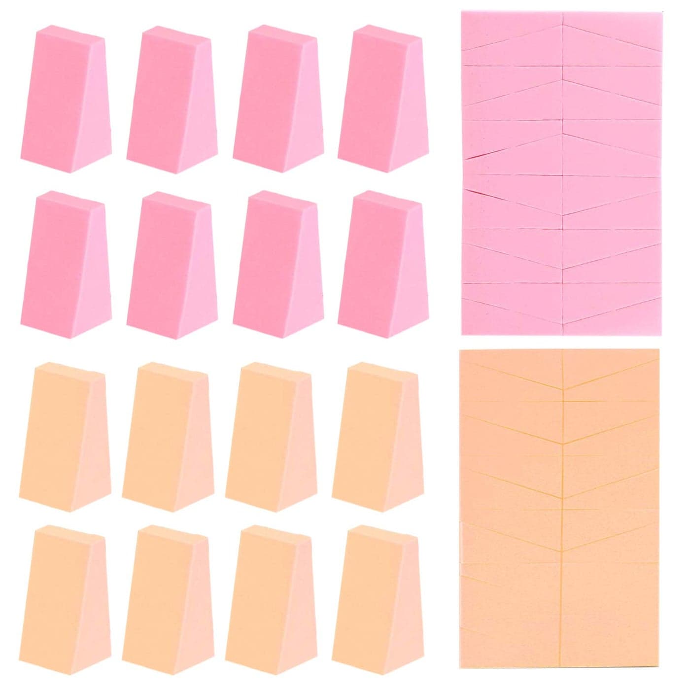 HOYOLS Makeup Sponge Wedge Shaped Blender Professional Applicators Latex Free Foam for Cosmetic Blending Foundation 48 pieces Bulk Pack