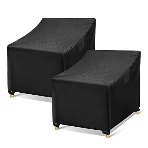 WLEAFJ Outdoor Chair Covers Waterproof Black Lawn Patio Furniture Covers Heavy Duty Patio Lounge Deep Seat Cover 2 Pack 29 W x 30 D x 36 H