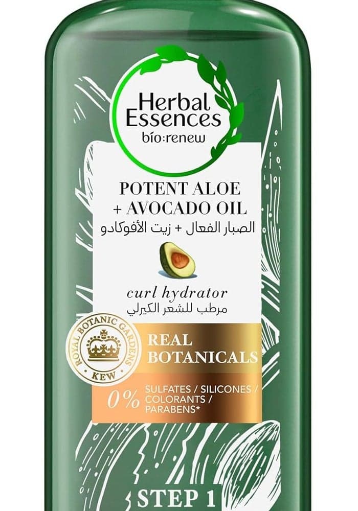 Herbal Essences Sulfate Free Potent Aloe + Avocado Oil Hair Shampoo to Cleanse and Hydrate Curls, 400mL
