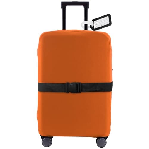 RainVillage Travel Luggage Cover - Scratch-Resistant Fit 19-31 Inch, Orange, L(26-27 inch)