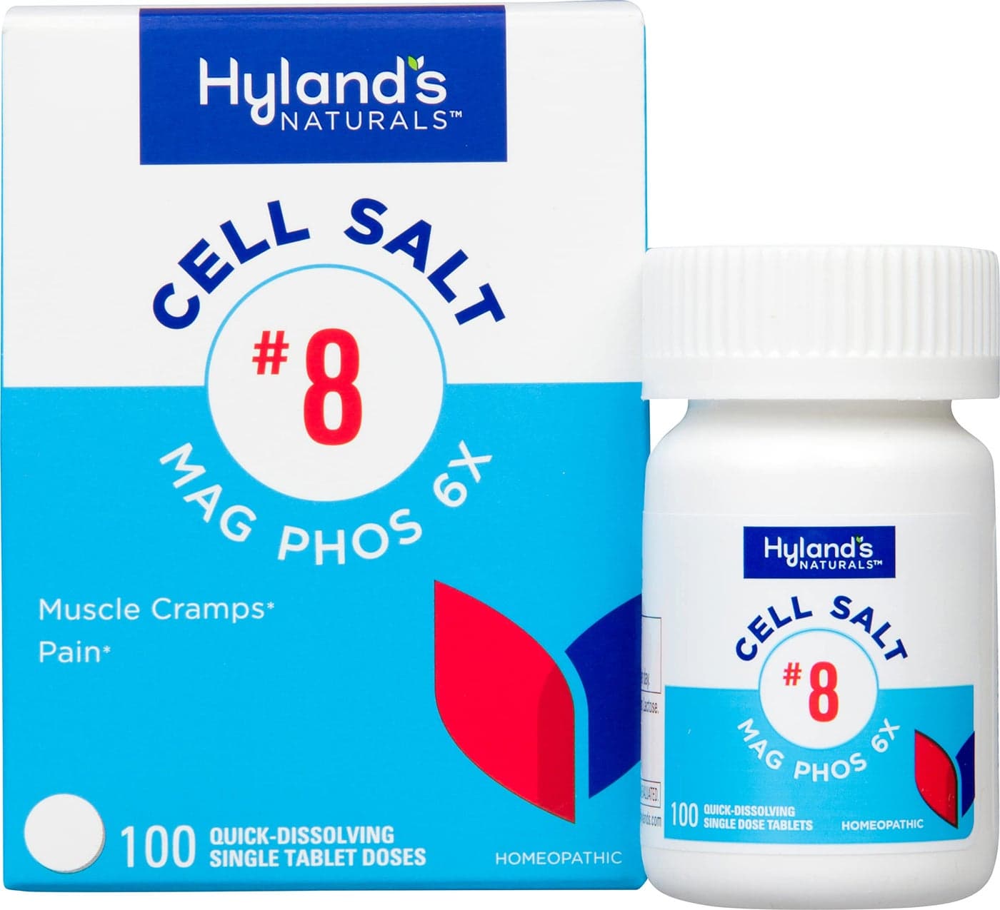 Hylands No 8 Cell Salt Mag Phos 6X PMS Relief Natural Homeopathic Relief of Menstrual Pain and Muscle Cramp Symptoms Muscle Relaxer Quick Dissolving Tablets 100 Count