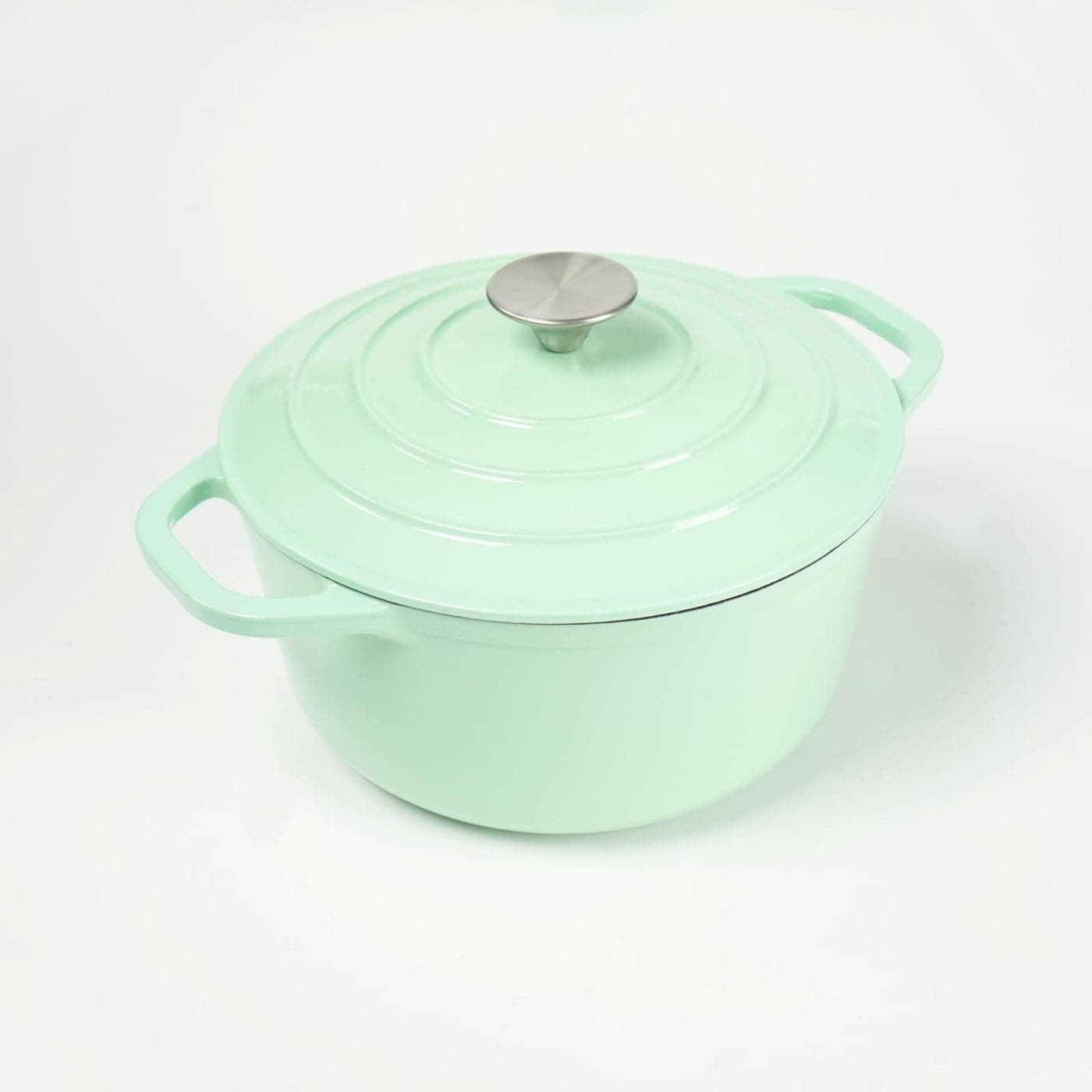HAWOK Enameled Cast Iron Dutch Oven with Lid 4 Quart Deep Round Dutch Oven with Dual Handles Green
