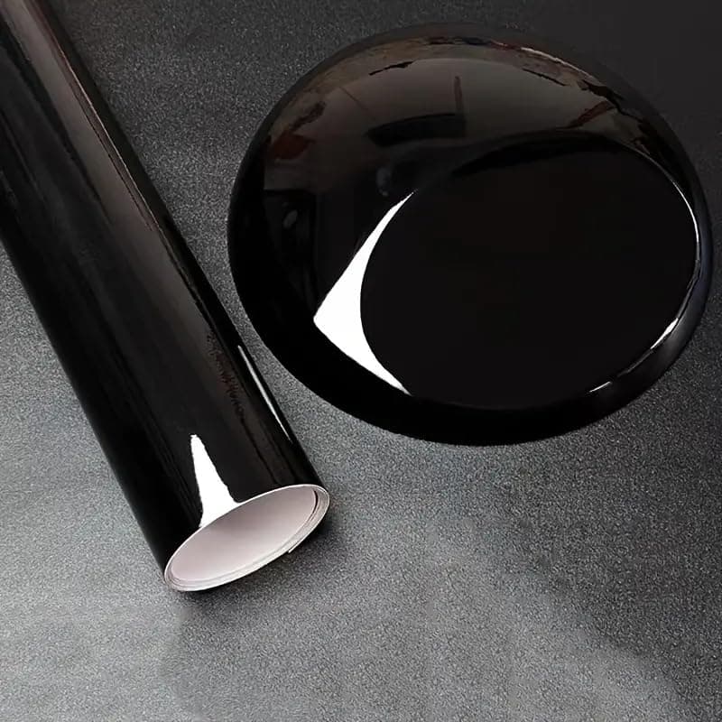 HAPPYMATES Self Adhesive Vinyl Wrap Glitter Automotive Vinyl Wraps Car Bike Body Film Motorcycle Decal Sticker for Vehicle Waterproof Stickers Solid Wrap (30Cm X 24Inch, Black Gliiter Vinyl)