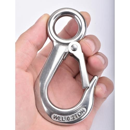 Alele Grab Hooks,Slip Hooks,304 Stainless Steel Lifting Hook Rigging Accessory,440 lbs.Work Load (Grab Hooks 0.2t)