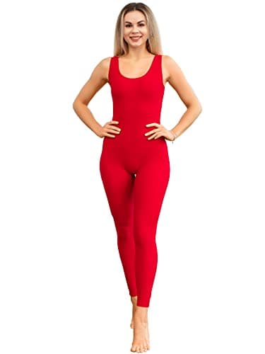 Kepblom Womens One Piece Jumpsuit Sleeveless Rompers Tank Top Unitard Tummy Control Spandex Bodysuit for Yoga, Workout