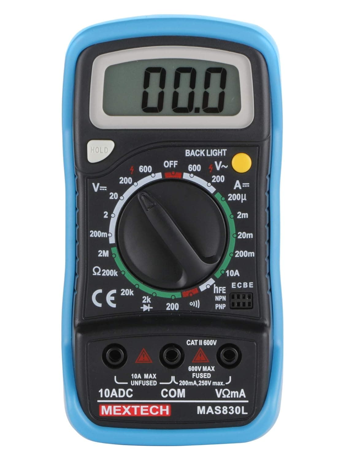 MEXTECH Battery Powered Mas830l 3 Digit 1999 Counts 600 Acdc Voltage Digital Multimeter