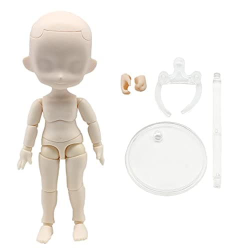 niannyyhouse DOD 13cm Doll Action Figures Body Suitable for 112 BJD Dolls Head Dress Up Super WhiteStandard Package B