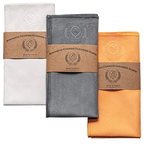MI&VI Synthetic Chamois Microfiber Instrument Cleaning & Polishing Cloth for Violin, Viola, Cello, Bass, Guitar 12x12in(Pack of 3)