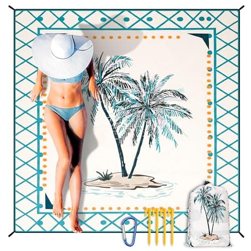HIHOHO Beach Blanket Waterproof Sandproof Extra Large Beach Mat 79 X 83120x108for 18 Adults Quick Drying Durable Outdoor Picnic Mat for Beach Travel Camping Hiking