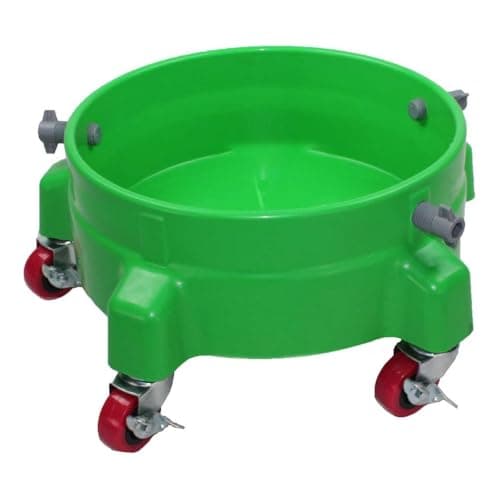 Heavy Duty Car Wash Bucket Dolly with 360 Swivel Casters Fits 357 Gallon Buckets 300 lb Capacity Soap Holder Rolling Pail Stand for Auto Detailing Green