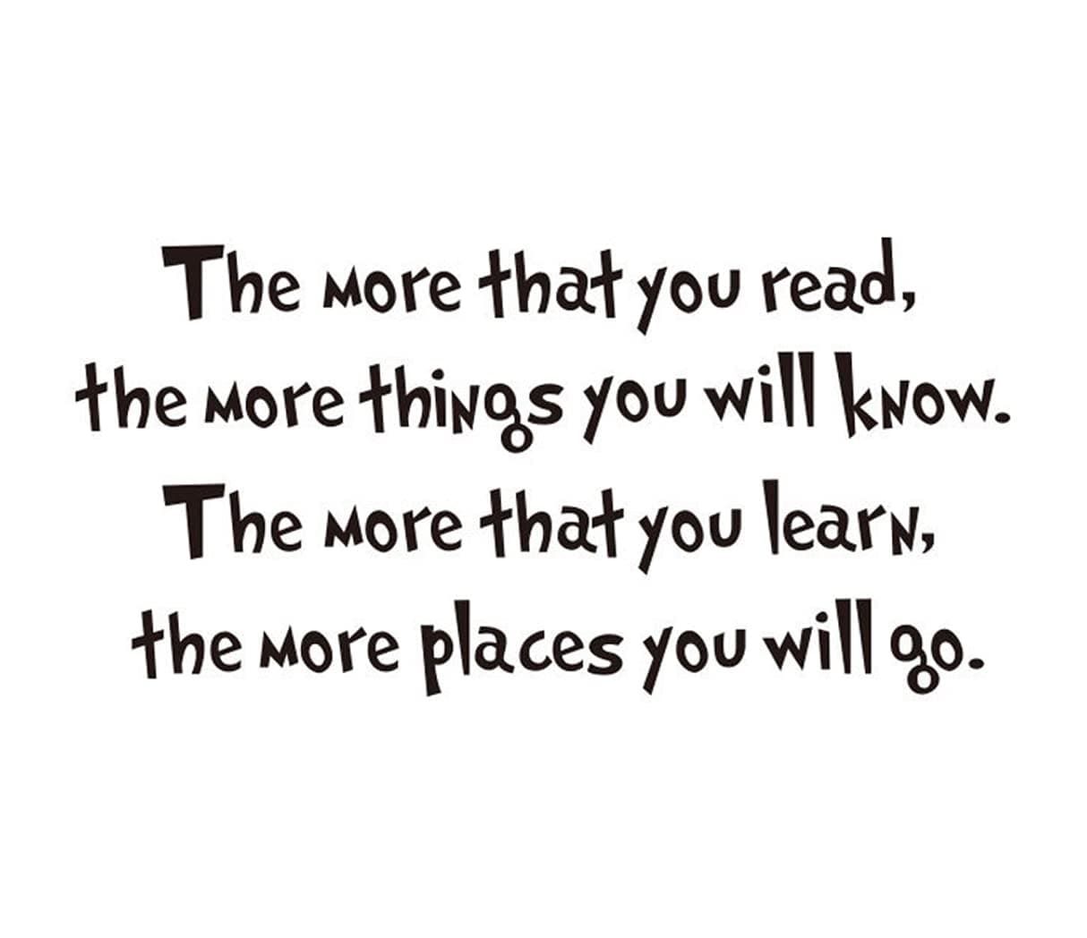 The More That You Read The More Things You Will Know Wall Sticker Art Quote Decals Home Decor 224x11