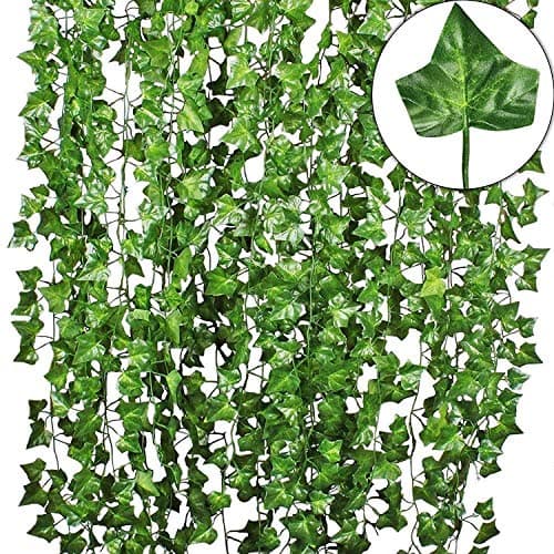 Go Hooked Artificial Garland Maple Plant Leaf Creeper for Home Decoration, Wall Hanging, Special Occasion Decoration, Party Decoration, Office Decoration (Pack of 3 String) (6 Feet Each).,Maple Plants Leafs