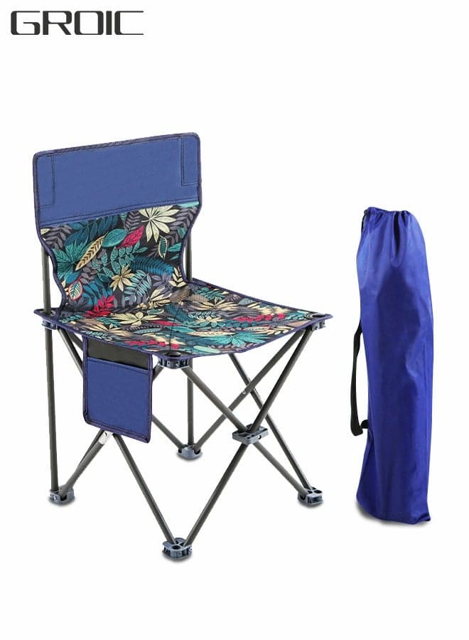 Portable Camping Chairs, Lawn Folding Chair Heavy Duty for Adults 200KG, Sports Fishing Chairs with Soft Foam Pad, Side Pockets, Compact Portable Chair for Beach, Fishing, Picnic,Indoor etc