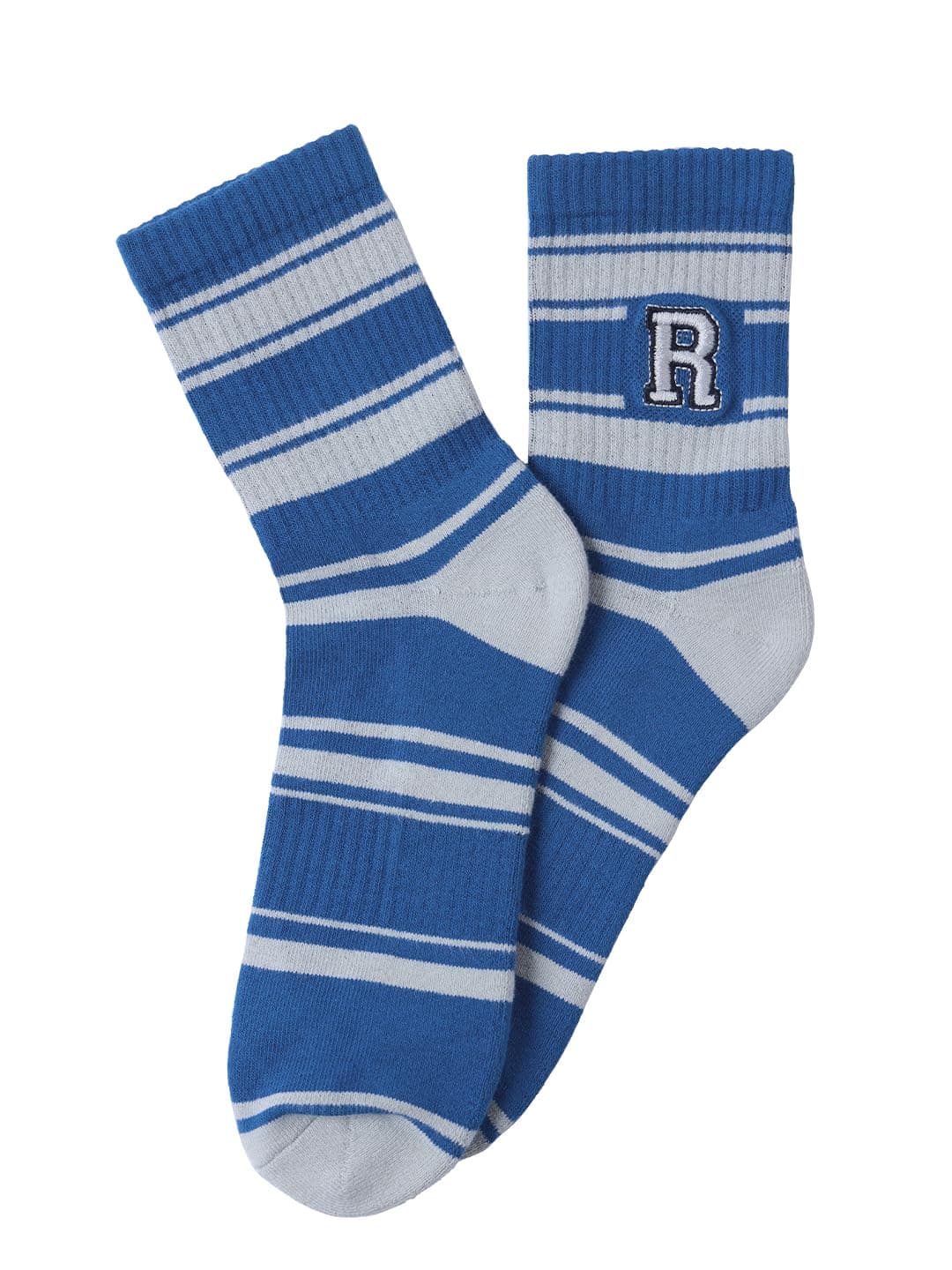 The Souled Store Harry Potter: Ravenclaw Blue Embroidered Cotton Blend Ankle Length Casual Socks