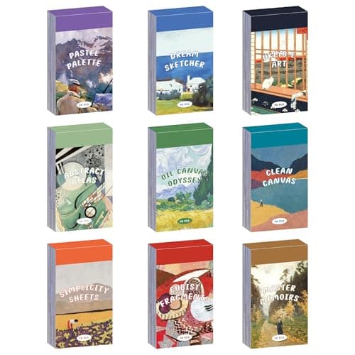 9 Sets 450 Sheets Washi Stickers for Journaling Art Painting Drawing Themed Stickers Vintage Aesthetic Scrapbook Sticker Set for Bullet Journal Art Diary Card Craft Gifts Planner Notebook