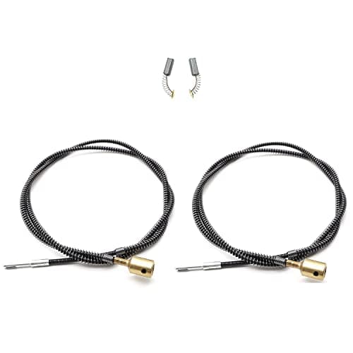 Tuntrol 2pcs 5/32" Inner Flex Shaft Cable for Rotary Grinding Tool with 2pcs Carbon Brush, Replacement Core Flexible Shaft Attachment, Drill Grinder Part Accessories
