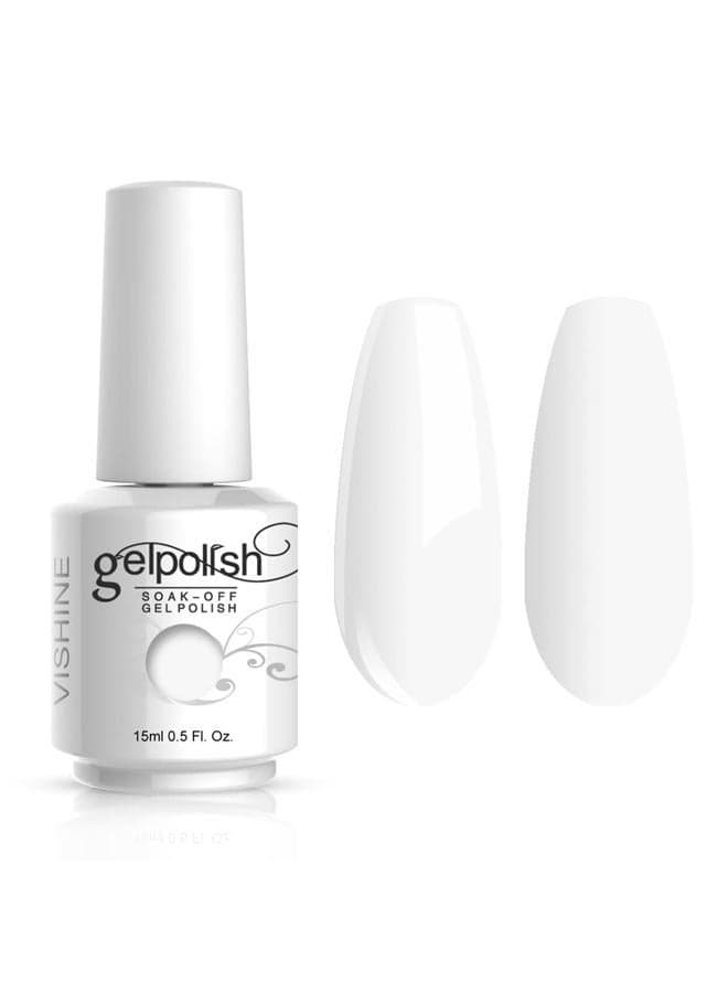Gelpolish Professional UV LED Soak Off Varnish Color Gel Nail Polish Manicure Salon Pure White (1433)