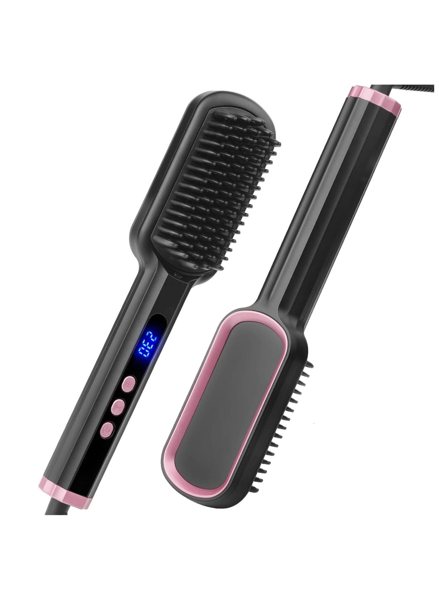 Hair Straightener Brush Hair Straightener Comb Straightening Brush with Negative Ionic for Women Fast Heating with 8 Temps Dual Voltage