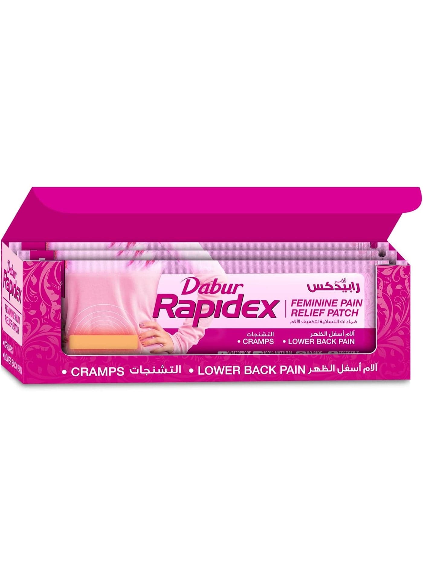 Dabur Rapidex Feminine Pain Relief Patch 5 Per Pouch | Fast Action & Long Lasting Relief | For Cramps, Lower Back Pain, Period Pain