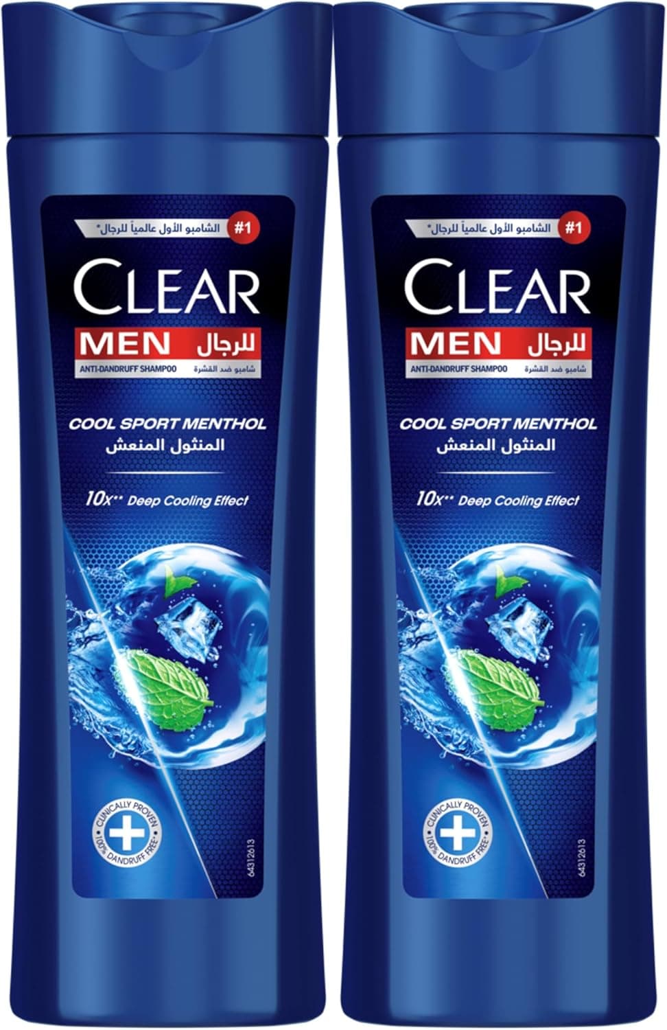 Clear Men Anti-Dandruff Shampoo, Cool Sport Menthol, 2 x 350ml