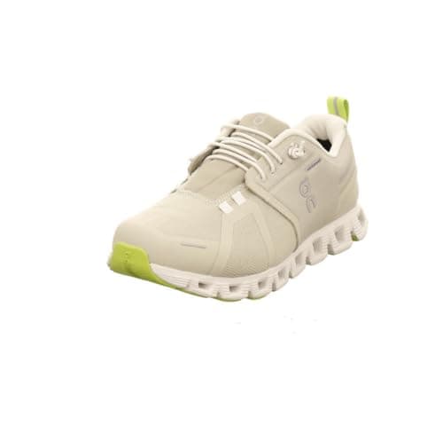 On Women's Cloud 5 Waterproof Sneaker, Chalk/Ice, 8.5