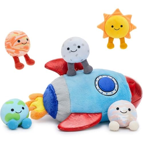 Muiteiur138 inch Rocket Planet Playset with StorageEducational Rocket Toy Set with Planets StuffedLearning Solar System Gift for Kids