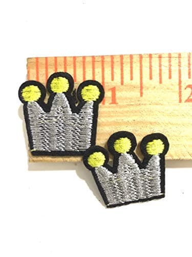 King and Queen Crown Iron-On Patch Set – Embroidered Gold Crown Patches for Jackets, Jeans, Hats, and Bags – Royal Couple Embroidery Appliqué for Clothing, DIY, and Crafts